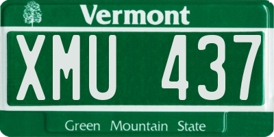VT license plate XMU437