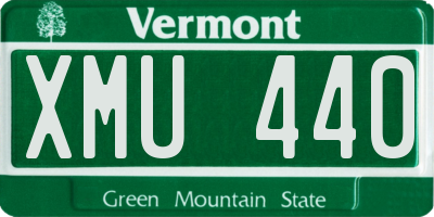 VT license plate XMU440