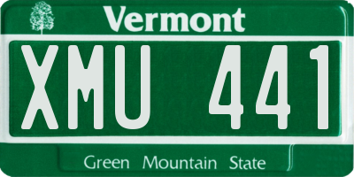 VT license plate XMU441