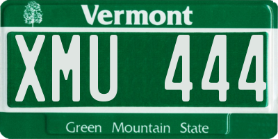 VT license plate XMU444