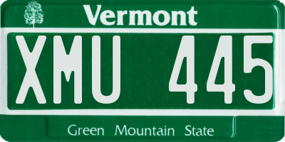 VT license plate XMU445