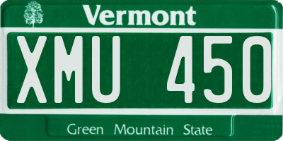 VT license plate XMU450