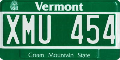 VT license plate XMU454