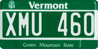 VT license plate XMU460