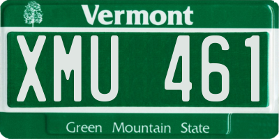 VT license plate XMU461