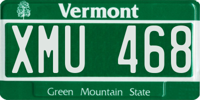 VT license plate XMU468