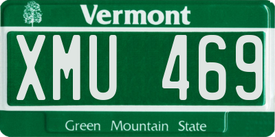 VT license plate XMU469