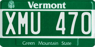 VT license plate XMU470