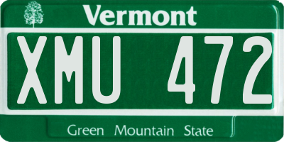 VT license plate XMU472