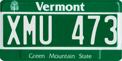 VT license plate XMU473