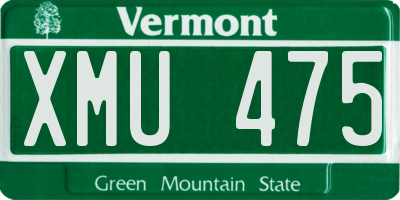 VT license plate XMU475
