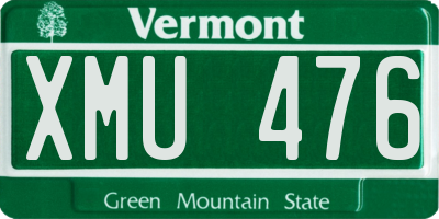 VT license plate XMU476