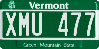 VT license plate XMU477