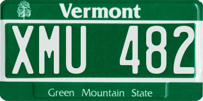 VT license plate XMU482