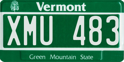 VT license plate XMU483