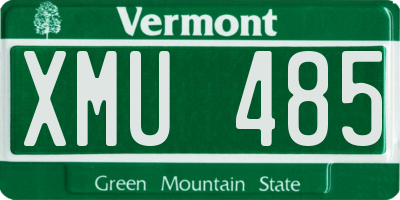 VT license plate XMU485