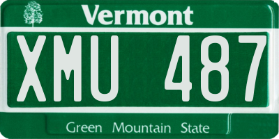 VT license plate XMU487