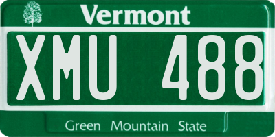VT license plate XMU488
