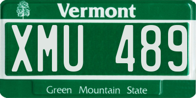VT license plate XMU489