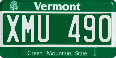 VT license plate XMU490