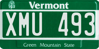 VT license plate XMU493