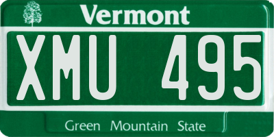 VT license plate XMU495