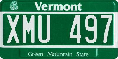 VT license plate XMU497
