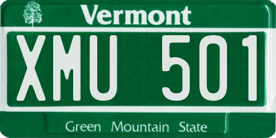 VT license plate XMU501