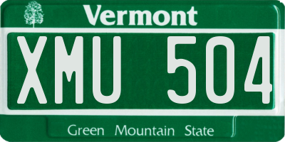 VT license plate XMU504
