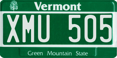 VT license plate XMU505