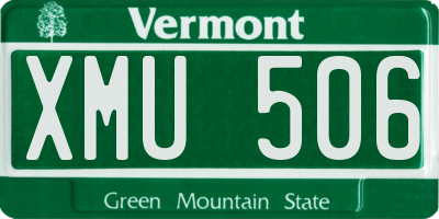 VT license plate XMU506