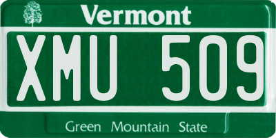 VT license plate XMU509