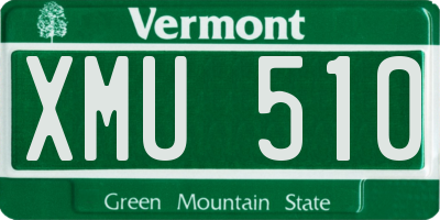 VT license plate XMU510