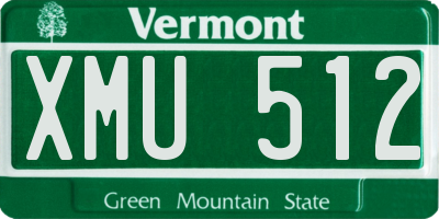 VT license plate XMU512