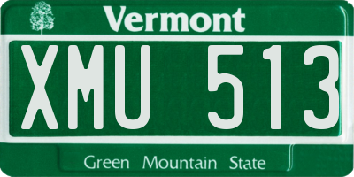 VT license plate XMU513