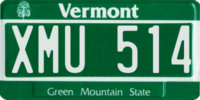 VT license plate XMU514