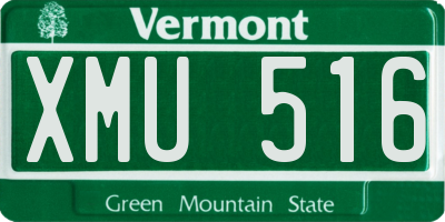 VT license plate XMU516