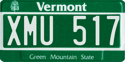 VT license plate XMU517