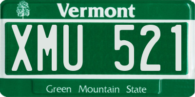 VT license plate XMU521