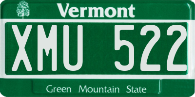 VT license plate XMU522