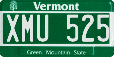 VT license plate XMU525