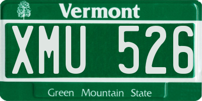 VT license plate XMU526