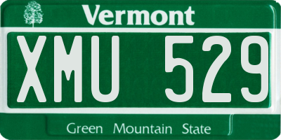 VT license plate XMU529
