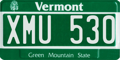 VT license plate XMU530