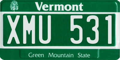 VT license plate XMU531