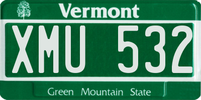 VT license plate XMU532