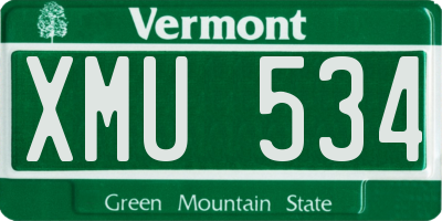 VT license plate XMU534
