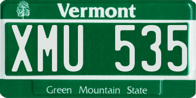 VT license plate XMU535