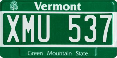 VT license plate XMU537