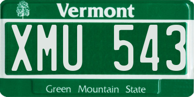 VT license plate XMU543
